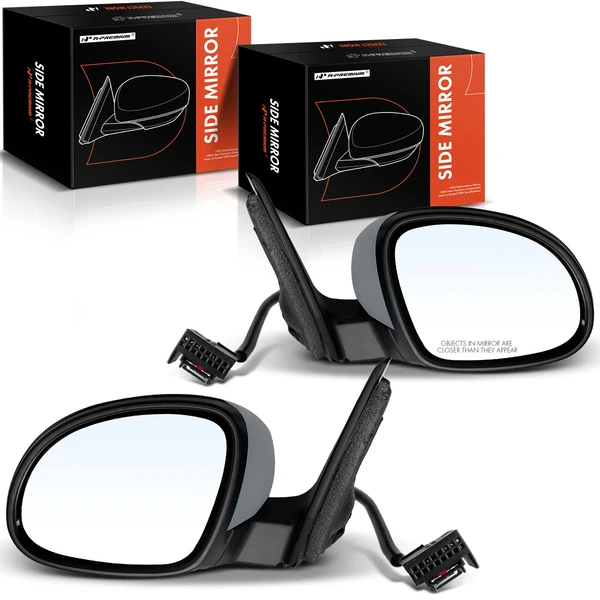 Driver & Passenger Mirror, with Heating, Power Adjustment, Manual Folding, Primed Gray A-Premium APMI915TW