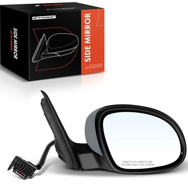 Right Passenger Side Mirror, with Heating, Power Adjustment, Manual Folding, Primed Gray A-Premium APMI502