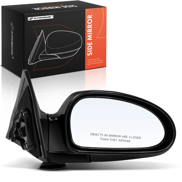 1999-2005 Hyundai Sonata Right Passenger Side Mirror, with Heating, Power Adjustment, Manual Folding, Smooth Black A-Premium APMI1859