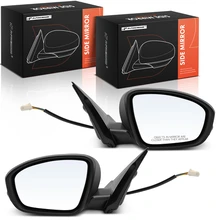 2 Pcs Driver & Passenger Black Mirror with Power Glass Adjust