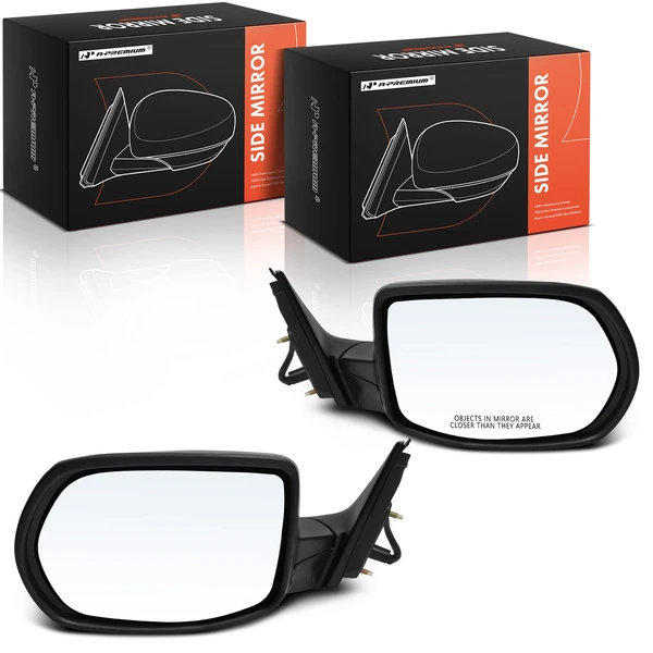 2017-2021 Honda CR-V Driver & Passenger Mirror, with Heating, Power Adjustment, Manual Folding, Smooth Black A-Premium APMI2273TW