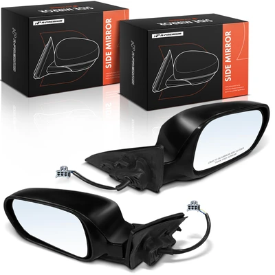 2 Pcs Power Mirror with Power Folding Smooth Black