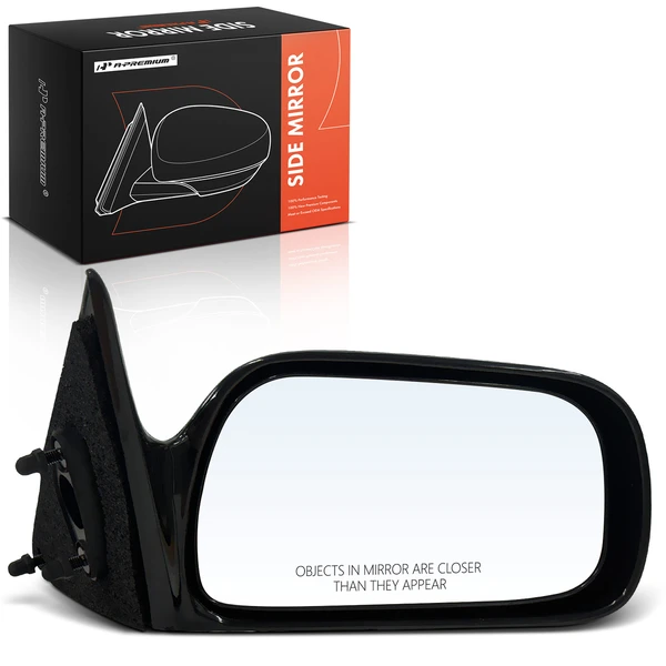 Right Passenger Side Mirror, Power Adjustment, Manual Folding, Smooth Black A-Premium APMI1864