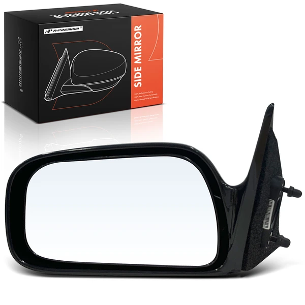 Left Driver Side Mirror, Power Adjustment, Manual Folding, Smooth Black A-Premium APMI1866