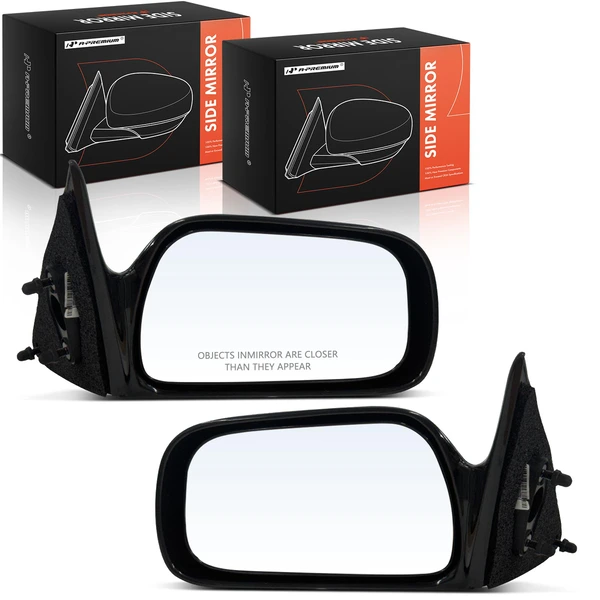 Driver & Passenger Mirror, Power Adjustment, Manual Folding, Smooth Black A-Premium APMI1865