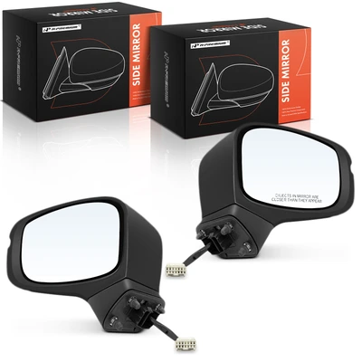 2 Pcs Driver & Passenger Black Mirror with Power Glass Adjust