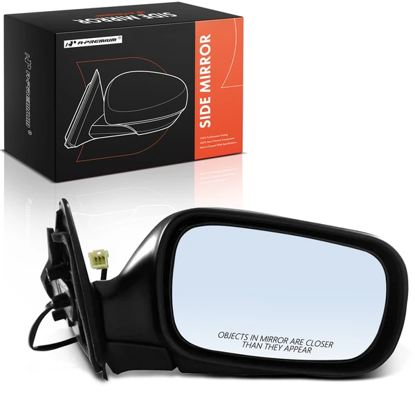 Right Passenger Side Mirror, Power Adjustment, Manual Folding, Black A-Premium APMI2649TW