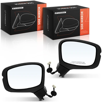 2 Pcs Driver & Passenger Black Mirror with Power Glass Adjust