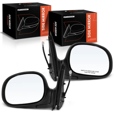 2 Pcs Driver & Passenger Black Mirror with Power Glass Adjust