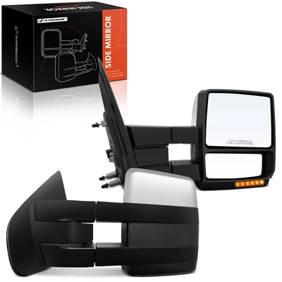 2 Pcs Driver & Passenger Chrome Mirror with Power Glass Adjust