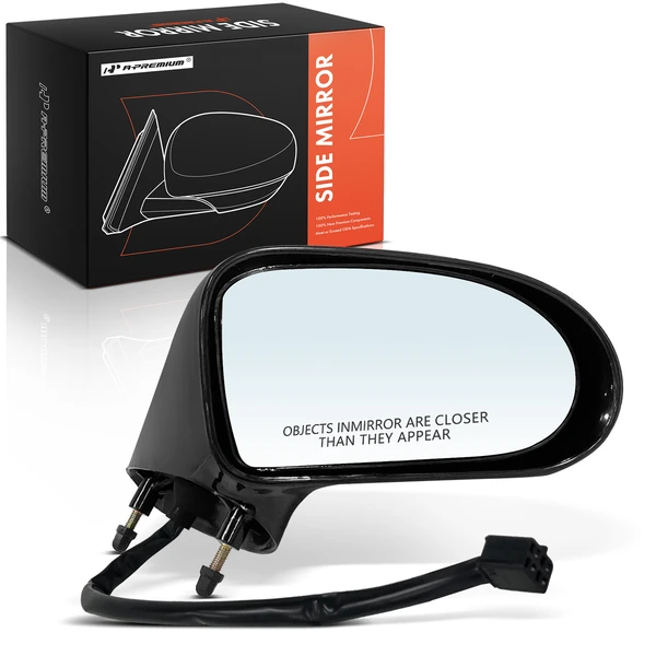 1992-1999 Buick LeSabre Right Passenger Side Mirror, Power Adjustment, Manual Folding, Smooth Black A-Premium APMI1877