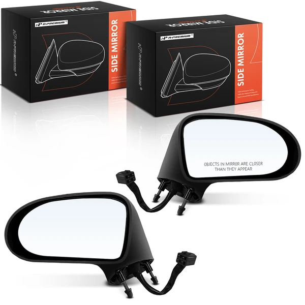 1992-1999 Buick LeSabre Driver & Passenger Mirror, Powered, Smooth Black A-Premium APMI1878