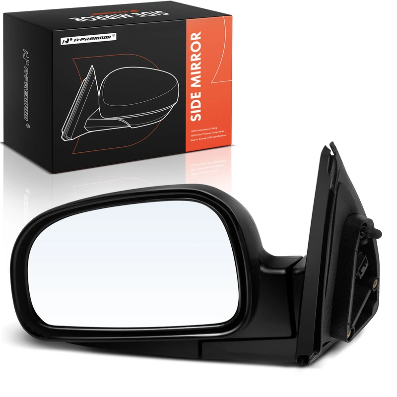 Left Driver Side Mirror, Powered, with Heated, Smooth Black A-Premium APMI1875