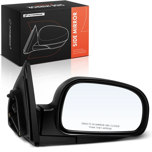 Right Passenger Side Mirror, with Heating, Power Adjustment, Manual Folding, Smooth Black A-Premium APMI1876