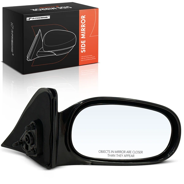 1998-2002 Toyota Corolla Right Passenger Side Mirror, Manual Adjustment, Non-Folding, Smooth Black A-Premium APMI1883