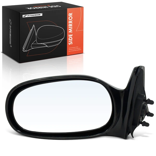 1998-2002 Toyota Corolla Left Driver Side Mirror, Manual Adjustment, Non-Folding, Smooth Black A-Premium APMI1885