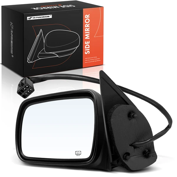 Left Driver Side Mirror, with Heating, Power Adjustment, Manual Folding, Smooth Black A-Premium APMI1891