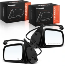 1996-1998 Jeep Grand Cherokee Driver & Passenger Mirror, Powered, with Heated, Smooth Black A-Premium APMI1890
