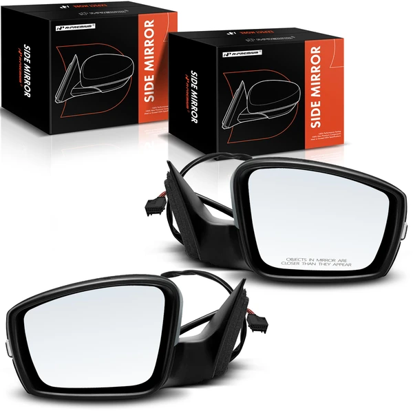 Driver & Passenger Mirror, with Heating, Power Adjustment, Manual Folding, Primed Gray A-Premium APMI923TW