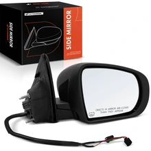 2017-2022 Jeep Compass Right Passenger Side Mirror, Powered, with Heated, Smooth Black A-Premium APMI924TW