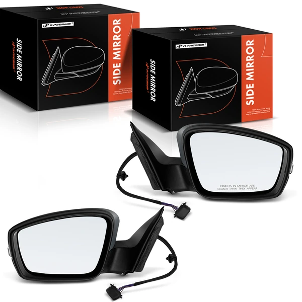 Driver & Passenger Mirror, with Heating, Power Adjustment, Manual Folding, Primed Gray A-Premium APMI926TW