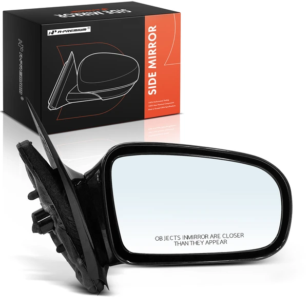 Right Passenger Side Mirror, Manual Adjustment, Non-Folding, Smooth Black A-Premium APMI1895