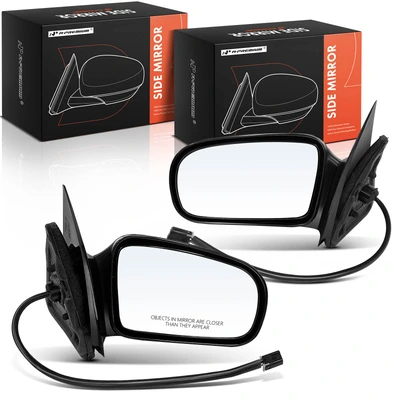 2 Pcs Driver & Passenger Black Smooth Mirror with Power Glass Adjust