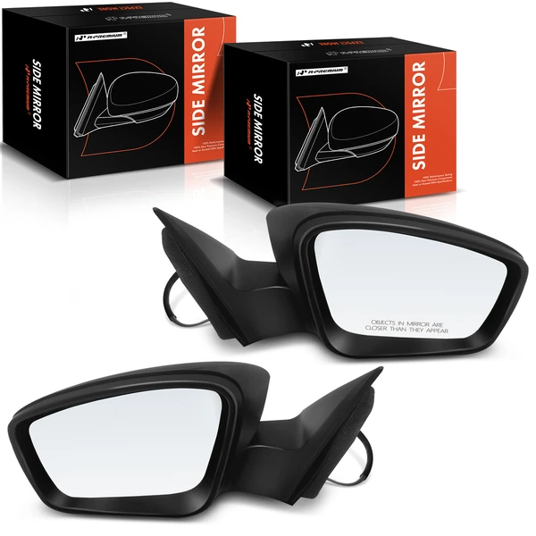 2011-2015 Volkswagen Jetta Driver & Passenger Mirror, Manual Adjustment, Manual Folding, Textured Black A-Premium APMI930TW