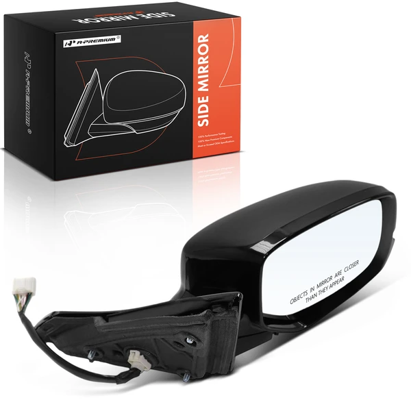 2005-2006 Hyundai Santa Fe Left Driver Side Mirror, Power Adjustment, Power Folding (Also fits Manual Folding Fold), Black A-Premium APMI2661TW