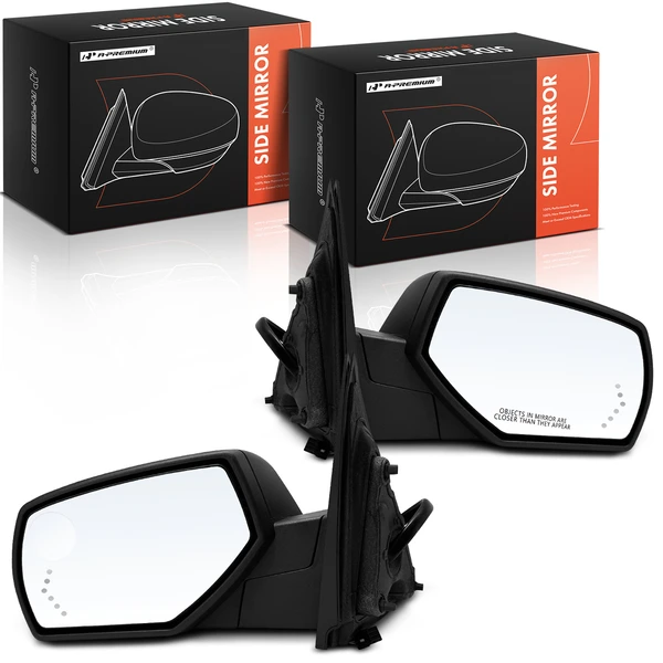 2014-2018 GMC Sierra 1500 Driver & Passenger Mirror, Powered, with Heated, Textured Black A-Premium APMI2280TW