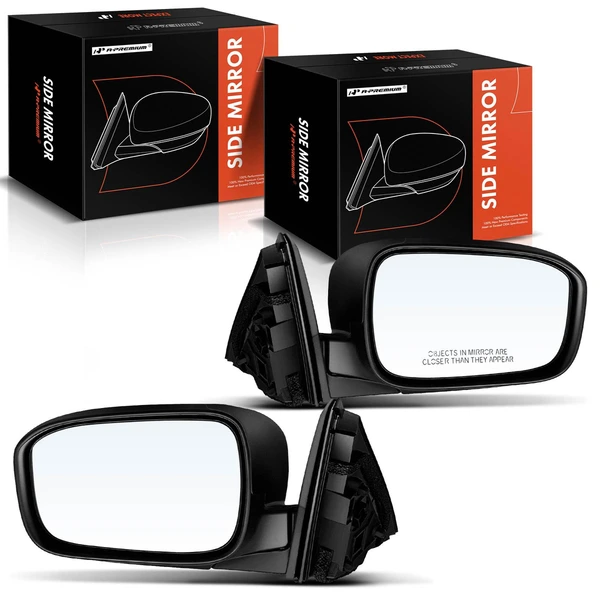 Driver & Passenger Mirror, with Heating, Power Adjustment, Manual Folding, Smooth Black A-Premium APMI933TW
