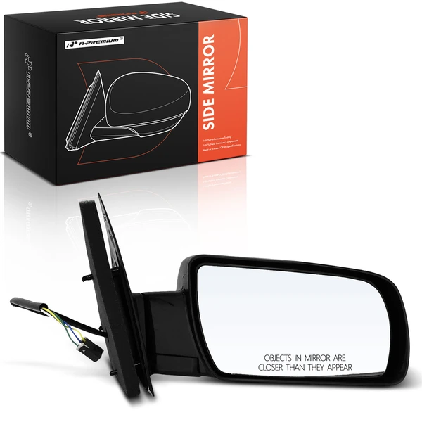 1985-1998 GMC Safari Right Passenger Side Mirror, Powered 1985-1998 GMC Safari, Smooth Black A-Premium APMI2662TW