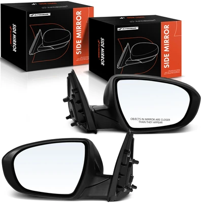 2 Pcs Driver & Passenger Black Mirror with Power Glass Adjust
