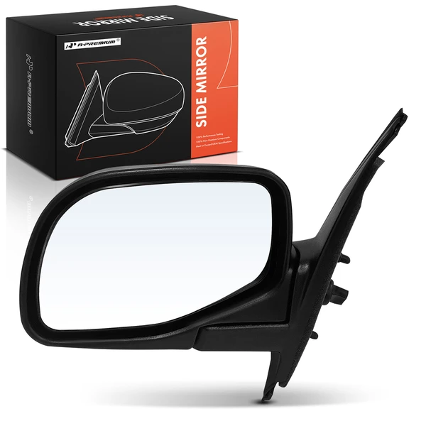 Left Driver Side Mirror, Manual Adjustment, Manual Folding, Textured Black A-Premium APMI1905