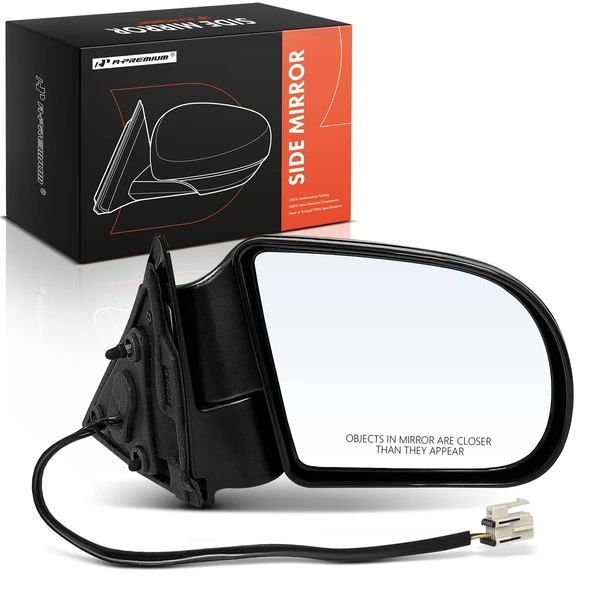 1999-2004 Chevrolet S10 Right Passenger Side Mirror, Powered 1999-2004 Chevrolet S10, Smooth Black A-Premium APMI1906