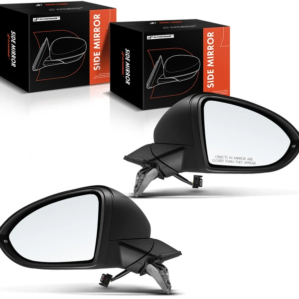2015-2021 Volkswagen GTI Driver & Passenger Mirror, with Heating, Power Adjustment, Manual Folding, Primed Black A-Premium APMI935TW