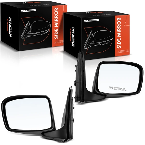 Driver & Passenger Mirror, Power Adjustment, Manual Folding, Textured Black A-Premium APMI938TW