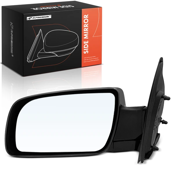 Left Driver Side Mirror, Manual, Smooth Black A-Premium APMI1908