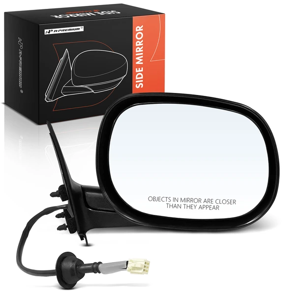 1998-2000 Dodge Durango Right Passenger Side Mirror, Power Adjustment, Manual Folding, Smooth Black A-Premium APMI1910
