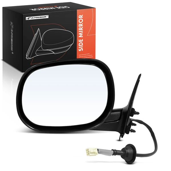 1997-2000 Dodge Dakota Left Driver Side Mirror, Powered 1997-2000 Dodge Dakota, Smooth Black A-Premium APMI1912
