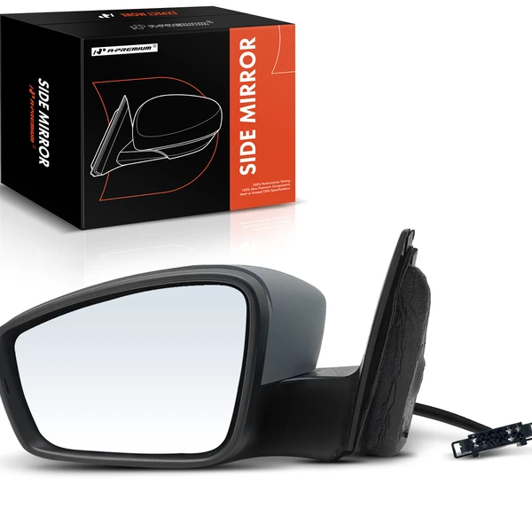 Left Driver Side Mirror, with Heating, Power Adjustment, Manual Folding, Primed Gray A-Premium APMI543