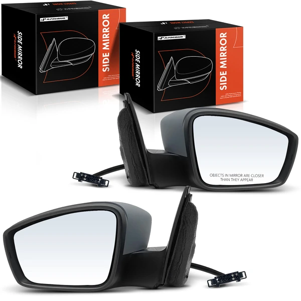 Driver & Passenger Mirror, with Heating, Power Adjustment, Manual Folding, Primed Gray A-Premium APMI942TW