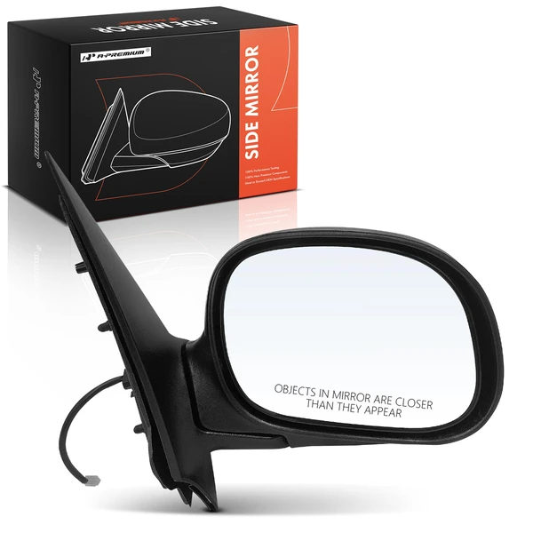 Right Passenger Side Mirror, Power Adjustment, Manual Folding, Chrome A-Premium APMI1913