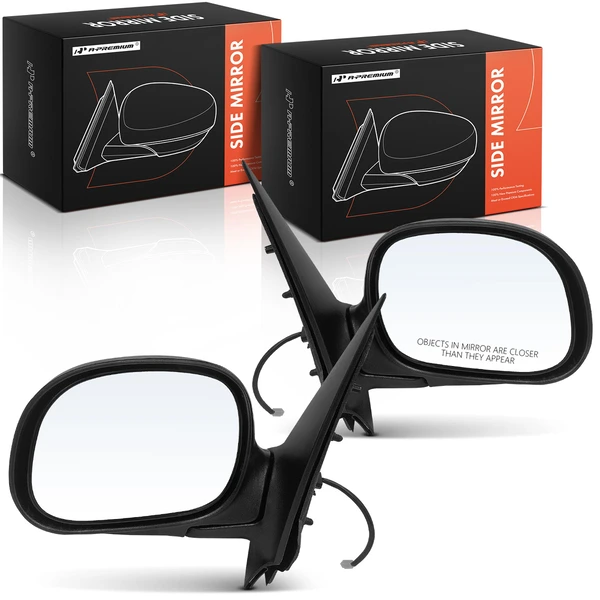 Driver & Passenger Mirror, Power Adjustment, Manual Folding, Chrome A-Premium APMI1914