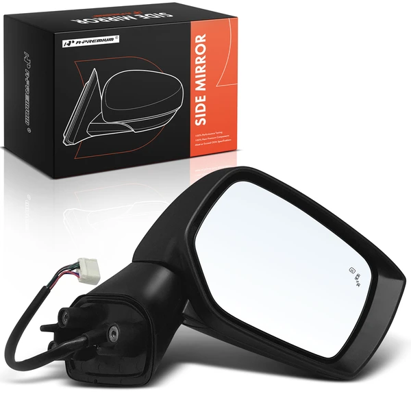 2016-2021 Subaru WRX Right Passenger Side Mirror, with Heating, Power Adjustment, Manual Folding, Smooth Black A-Premium APMI545