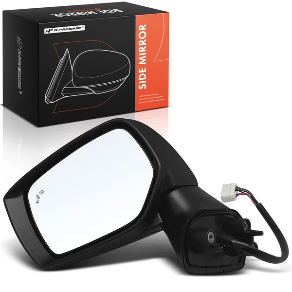 2016-2021 Subaru WRX Left Driver Side Mirror, with Heating, Power Adjustment, Manual Folding, Smooth Black A-Premium APMI546