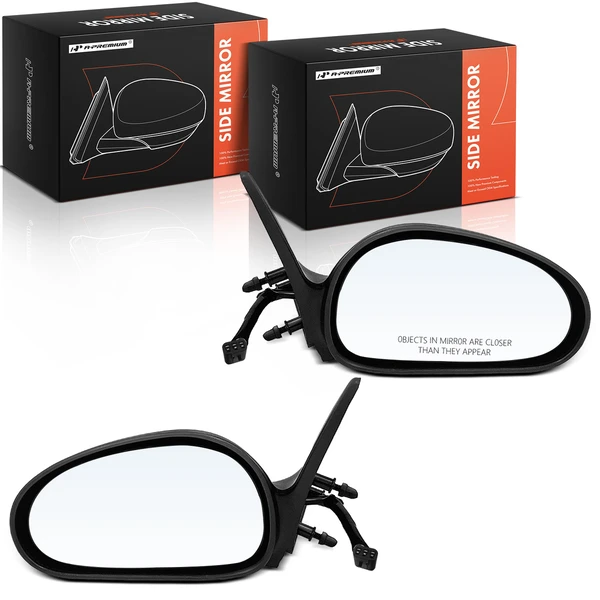 Driver & Passenger Mirror, Power Adjustment, Manual Folding, Smooth Black A-Premium APMI1917