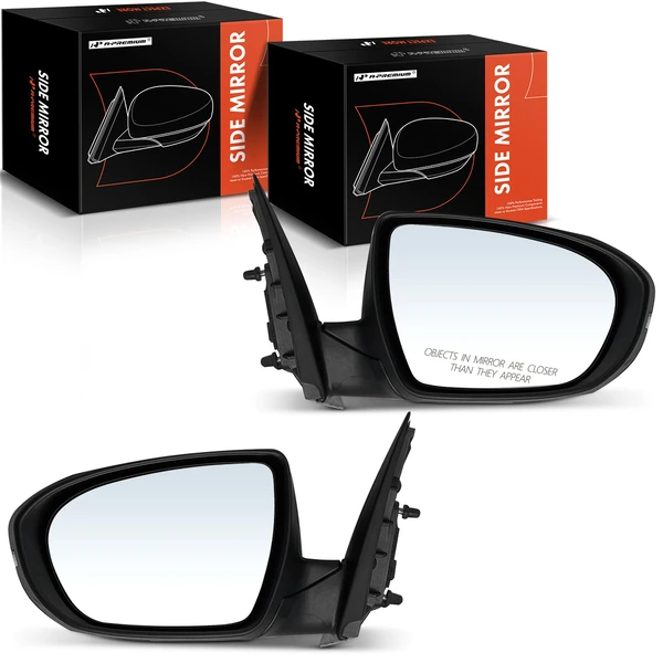 2012-2013 Kia Optima Driver & Passenger Mirror, with Heating, Power Adjustment, Power Folding, Smooth Black A-Premium APMI947TW