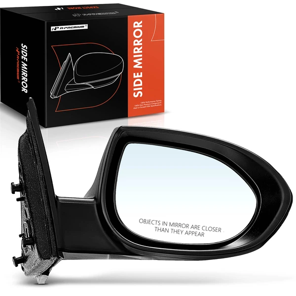 Right Passenger Side Mirror, Powered, Smooth Black A-Premium APMI554