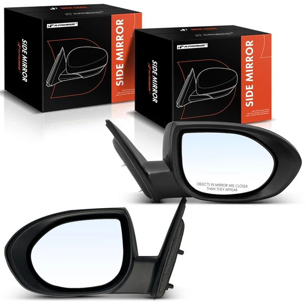 Driver & Passenger Mirror, Powered, Smooth Black A-Premium APMI948TW